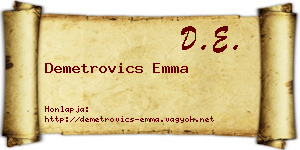 Demetrovics Emma névjegykártya