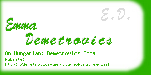 emma demetrovics business card
